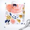Peachy Pink Floral Roses Romantic Navy Mustard Gold Watercolor Blush Coral Custom Removable Wallpaper by Spoonflower Peel & Stick Wallpaper 2FT Wide